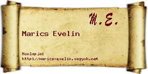 Marics Evelin névjegykártya