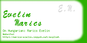evelin marics business card